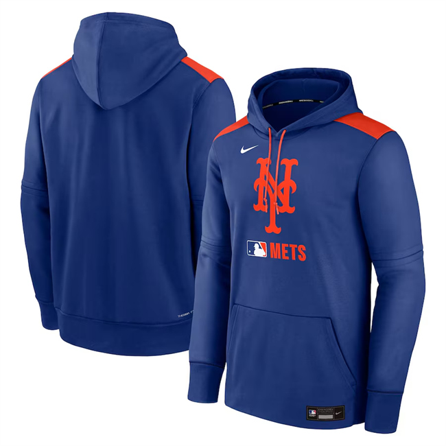 New York Mets Royal Collection Performance Pullover Hoodie - Zenithce
