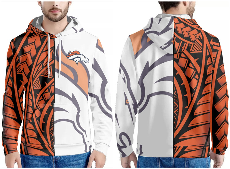 Denver Broncos Black Orange White Pullover Hoodie - Zenithce