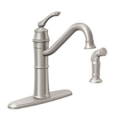 Moen Wellton One Handle Spot Resist Brushed Nickel Bathroom Faucet - Zenithce
