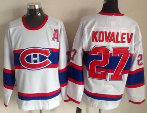 Canadiens #27 Alexei Kovalev White CCM Throwback Stitched Jersey - Zenithce