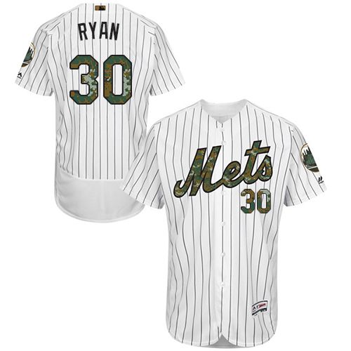 Mets #30 Nolan Ryan White(Blue Strip) Flexbase Authentic Collection 2016 Memorial Day Stitched Jersey - Zenithce