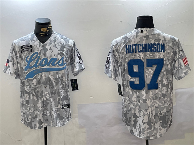 Detroit Lions #97 Aidan Hutchinson 2024 Arctic Camo Salute To Service Stitched Jersey - Zenithce