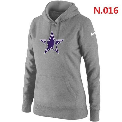 Women's Dallas Cowboys Logo Pullover Hoodie Grey - Zenithce
