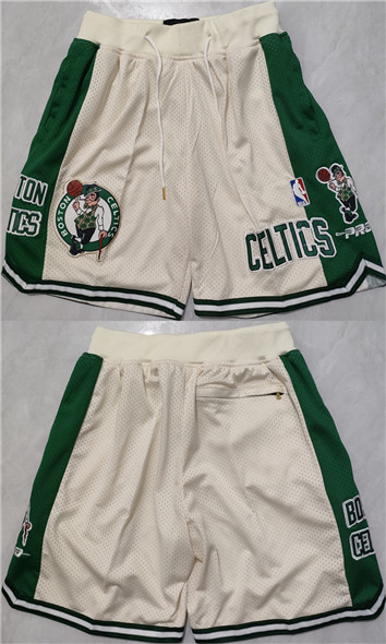 Boston Celtics White Green Shorts (Run Small) - Zenithce
