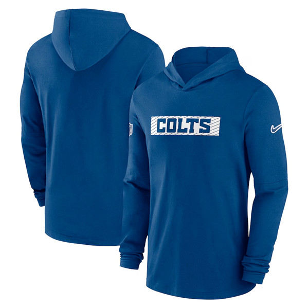 Indianapolis Colts Blue Sideline Performance Hoodie - Zenithce