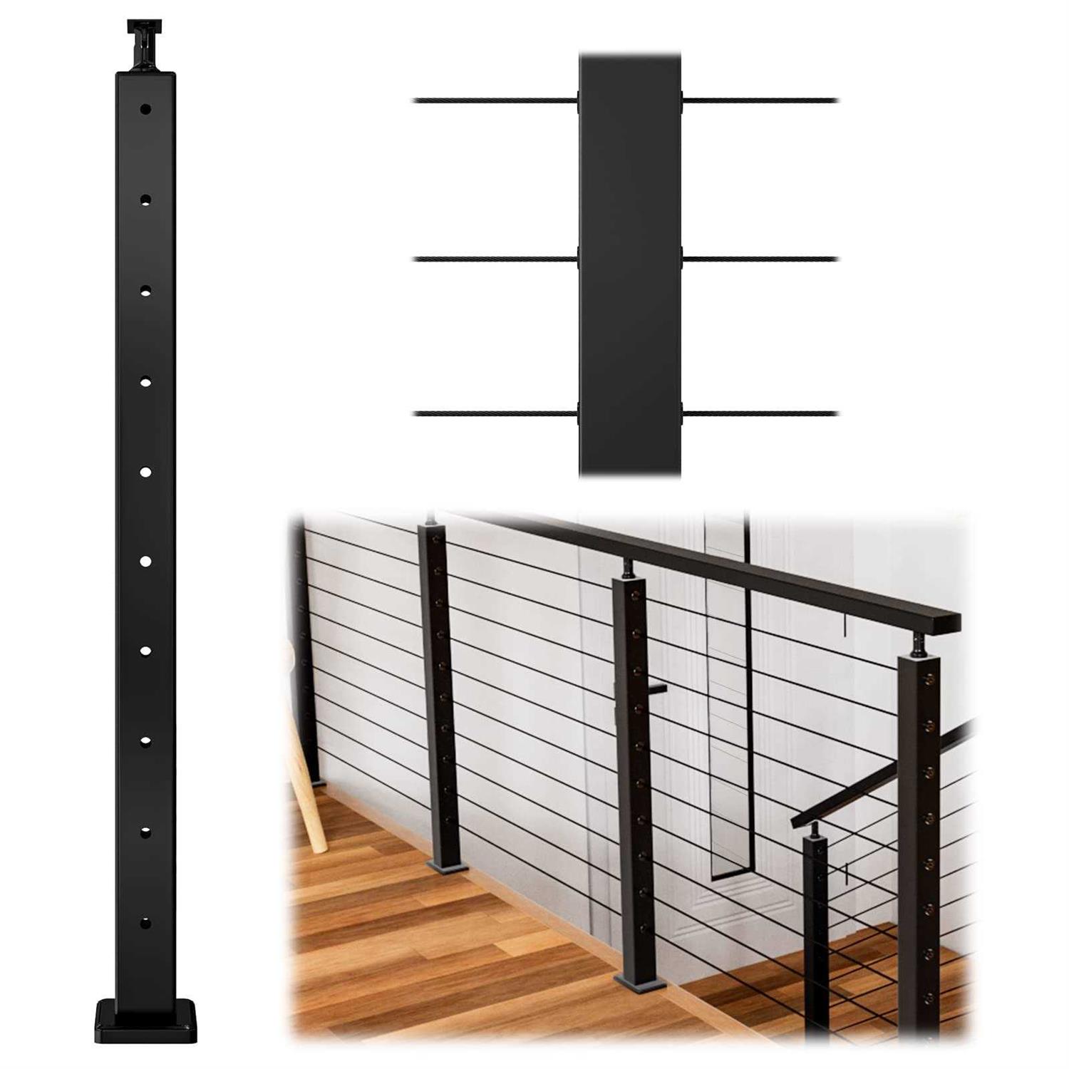 Muzata Cable Railing Kit 1/8 Swage Toggle Turnbuckle Hardware T316 Stainless Steel For Wood Post Woodeasy System Angle 180° Adjustable - Zenithce