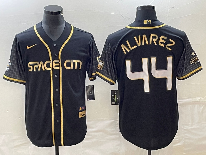 Houston Astros #44 Yordan Alvarez Black City Connect Cool Base Stitched Jersey - Zenithce