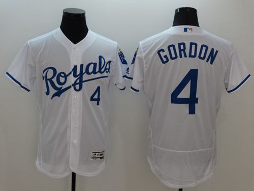 Royals #4 Alex Gordon White Flexbase Authentic Collection Stitched Jersey - Zenithce