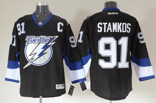 Lightning #91 Steven Stamkos Black Stitched Jersey - Zenithce