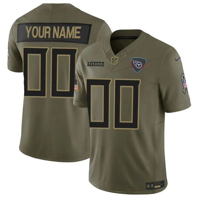 Tennessee Titans Custom Olive 2025 F.U.S.E. Salute to Service Limited Stitched Jersey - Zenithce