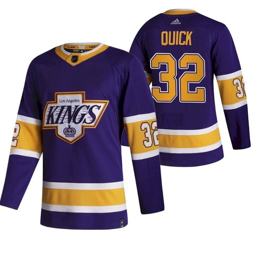 Los Angeles Kings #32 Jonathan Quick Purple 2020-21 Reverse Retro Stitched Jersey - Zenithce