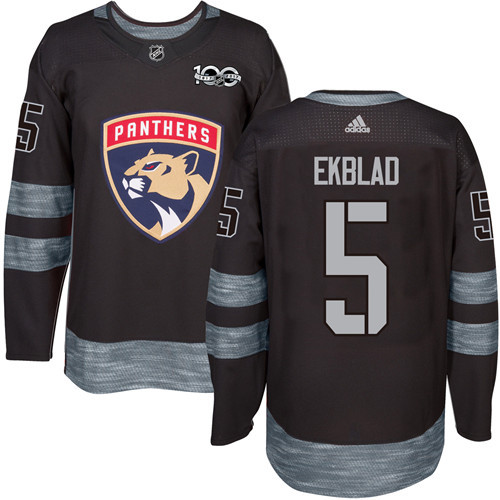 Panthers #5 Aaron Ekblad Black 1917-2017 100th Anniversary Stitched Jersey - Zenithce