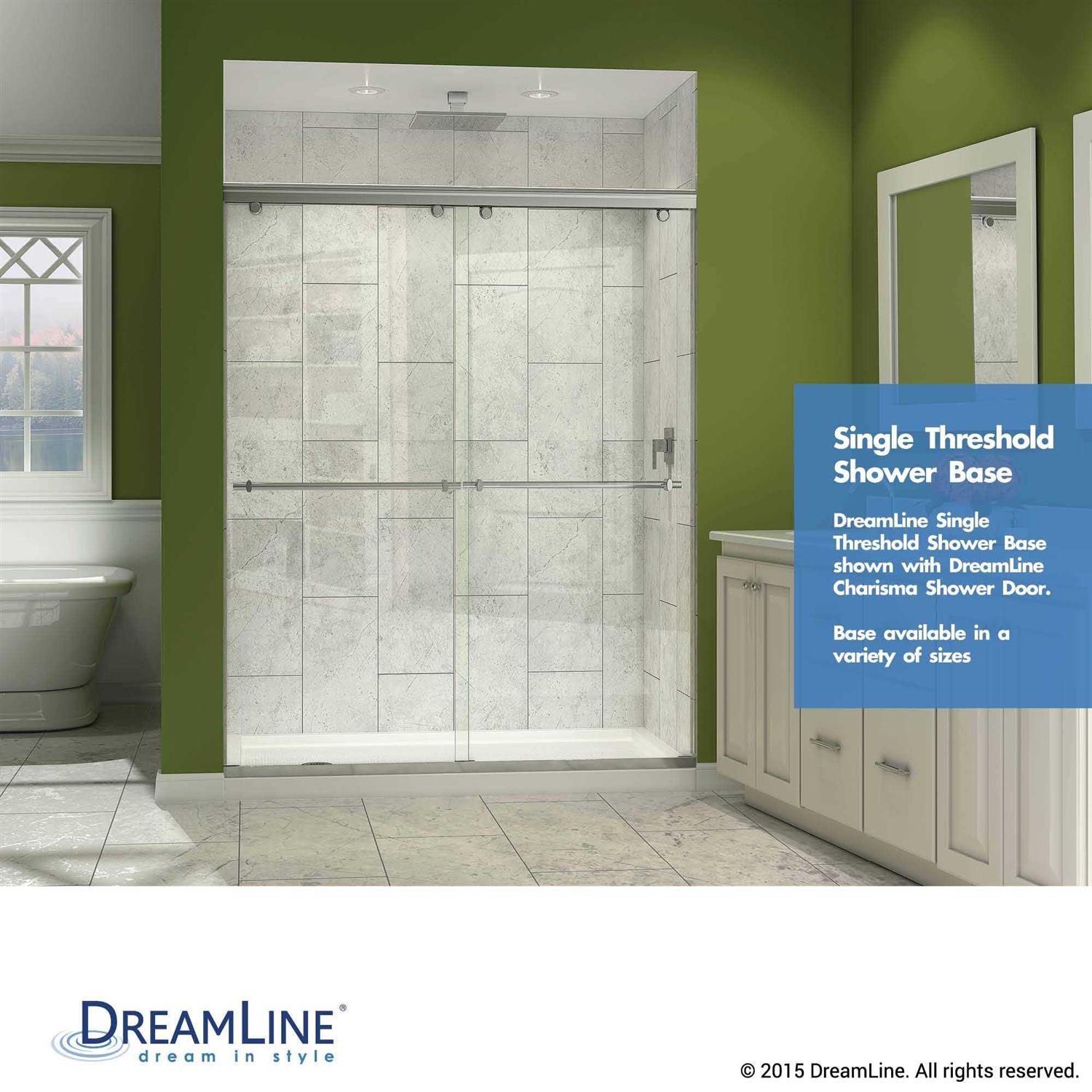 DreamLine DLT-1130600 SlimLine 30 in. x 60 in. Single Threshold Shower Base - Zenithce