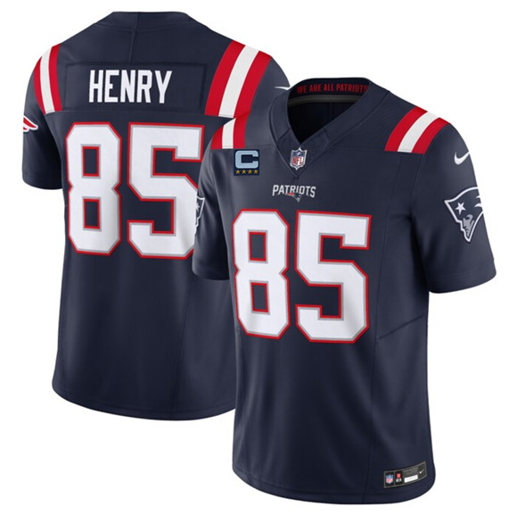 New England Patriots #85 Hunter Henry Navy 2025 F.U.S.E. With 4-Star C Patch Vapor Limited Stitched Jersey - Zenithce