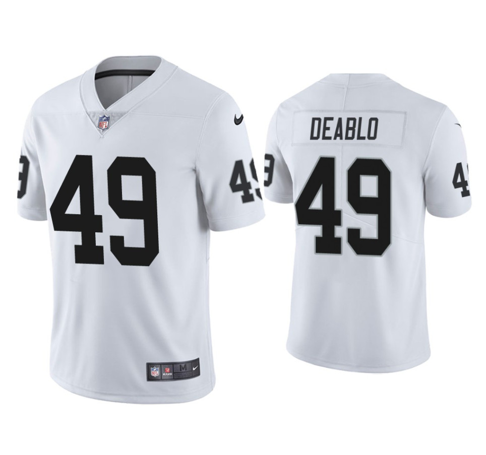 Las Vegas Raiders #49 Divine Deablo White Vapor Untouchable Limited Stitched Jersey - Zenithce