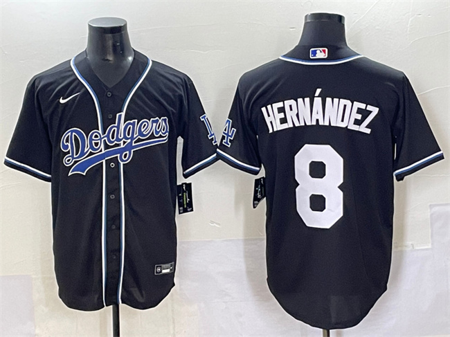 Los Angeles Dodgers #8 Enrique Hernández Black Fashion Stitched Jersey - Zenithce