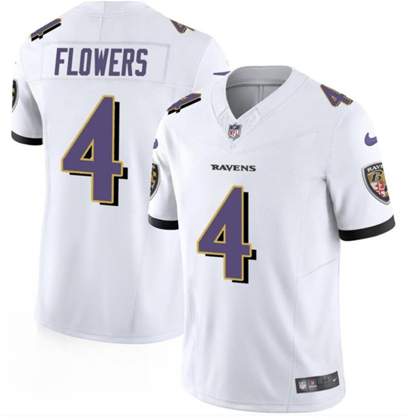 Baltimore Ravens #4 Zay Flowers White 2023 F.U.S.E. Vapor Limited Jersey - Zenithce