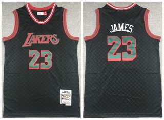 Black Los Angeles Lakers #23 LeBron James 2018-19 Mitchell & Ness Hardwood Classics Stitched Jersey - Zenithce
