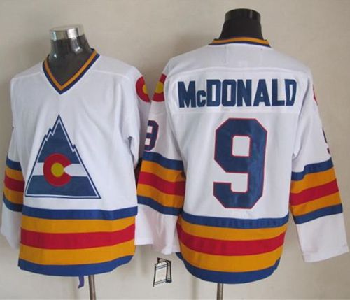 Avalanche #9 Lanny McDonald White CCM Throwback Stitched Jersey - Zenithce