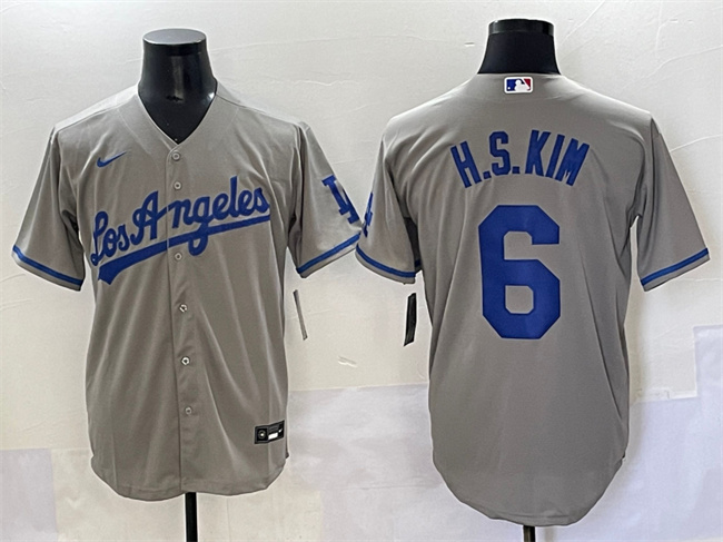 Los Angeles Dodgers #6 H.S.Kim Gray Cool Base Stitched Jersey - Zenithce