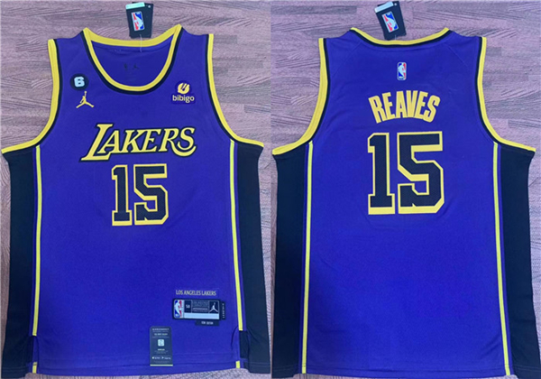 Los Angeles Lakers #15 Austin Reaves Purple With NO.6 Patch Stitched Jersey - Zenithce