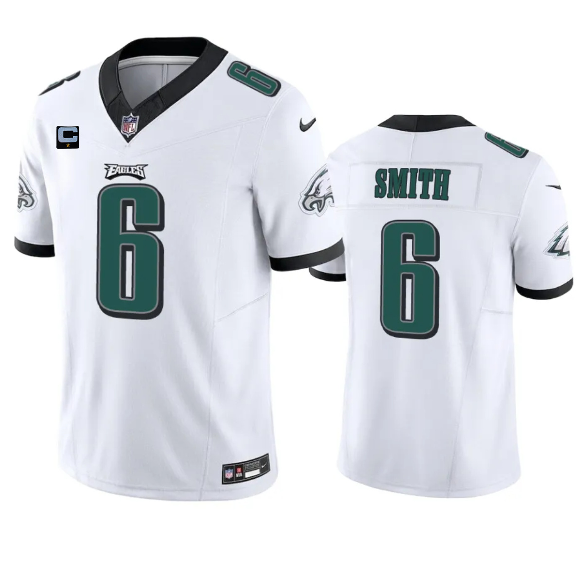 Philadelphia Eagles #6 DeVonta Smith White 2023 F.U.S.E. With 1-Star C Patch Vapor Vapor Untouchable Limited Stitched Jersey - Zenithce