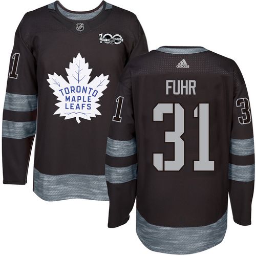 Maple Leafs #31 Grant Fuhr Black 1917-2017 100th Anniversary Stitched Jersey - Zenithce