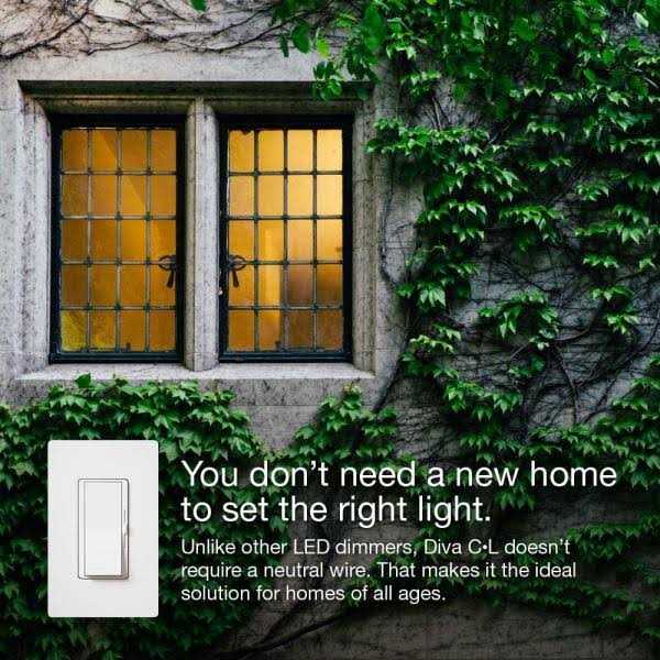 Lutron Diva DVWFSQ-FH-WH Single Pole Fan Control - Zenithce