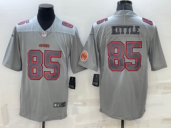 San Francisco 49ers #85 George Kittle Gray With Patch Atmosphere Fashion Stitched Jersey - Zenithce