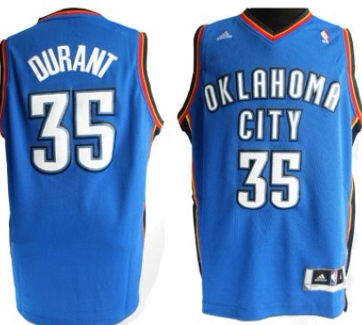 Oklahoma City Thunder #35 Kevin Durant Revolution 30 Swingman Blue Jersey - Zenithce