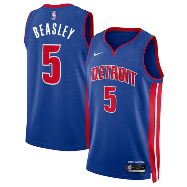Detroit Pistons #5 Malik Beasley Blue 2024 Icon Edition Stitched Jersey - Zenithce