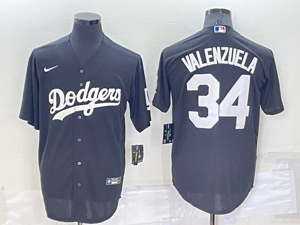 Los Angeles Dodgers #34 Toro Valenzuela Black Cool Base Stitched Baseball Jersey - Zenithce
