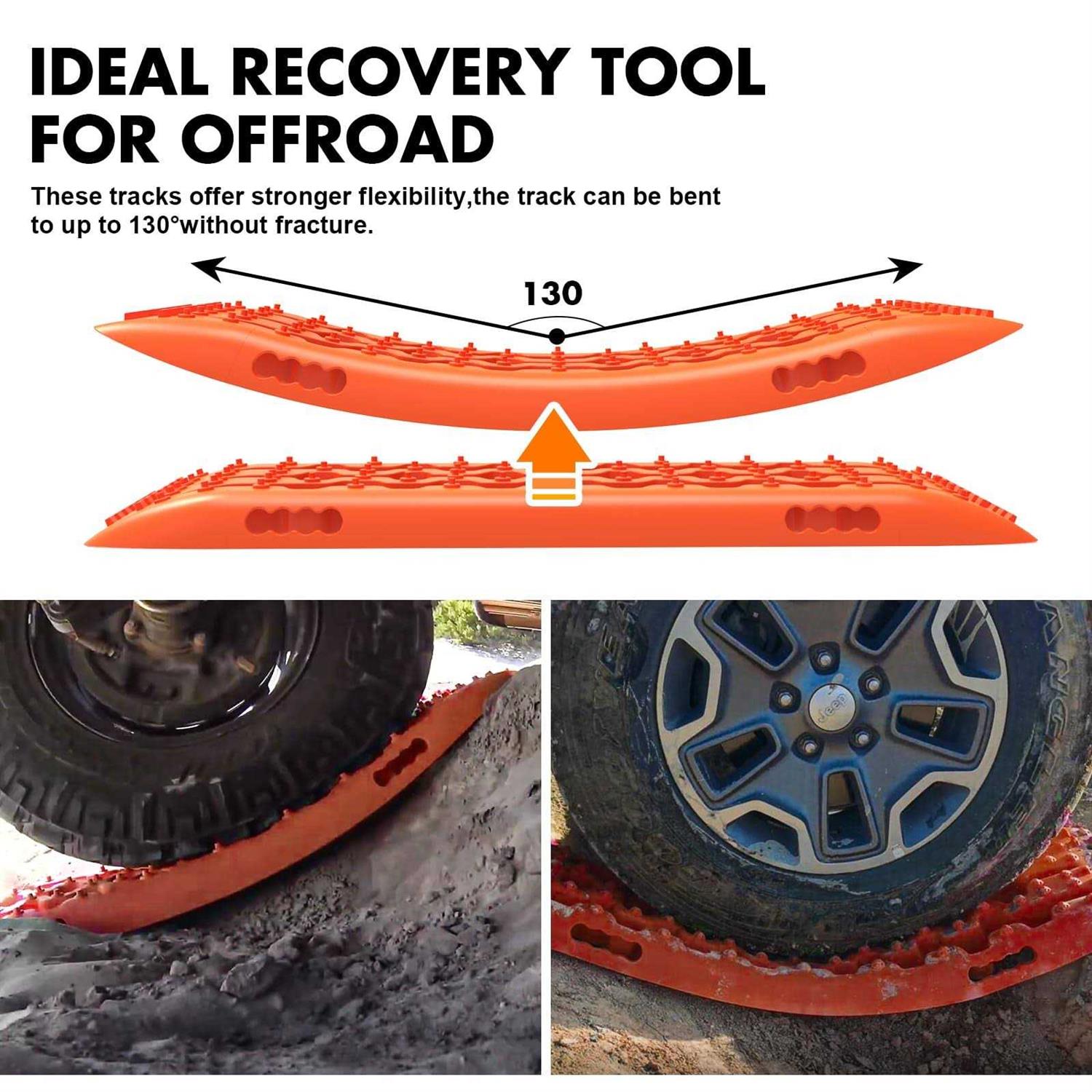 Stegodon New Recovery Traction Tracks Slim Recovery Traction Mats Sand Snow Mud Track Off Road Tire Ladder - Zenithce