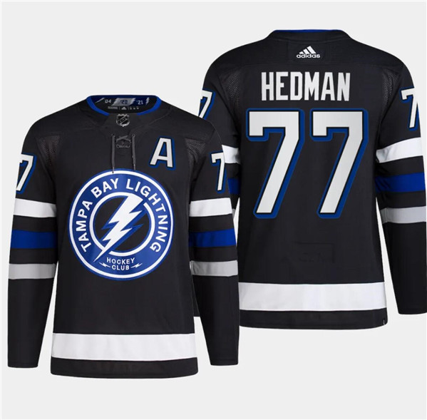 Tampa Bay Lightning #77 Victor Hedman Black Alternate Premier Breakaway Stitched Jersey - Zenithce