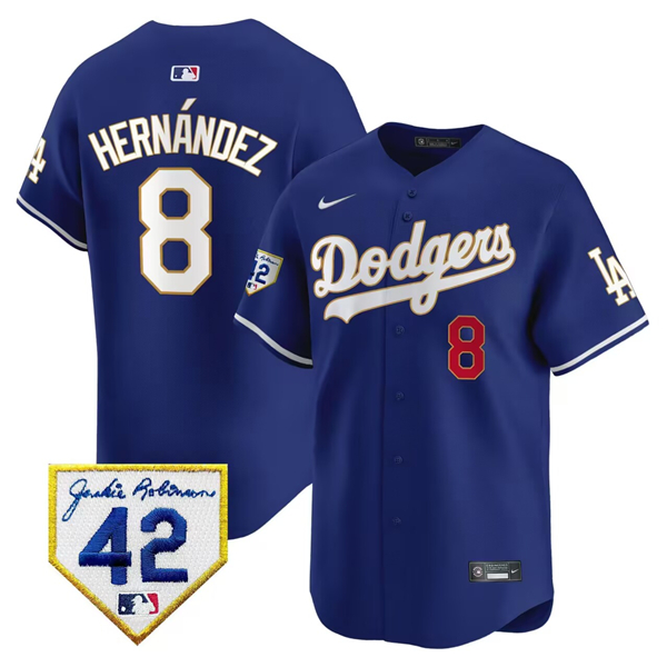 Los Angeles Dodgers #8 Enrique Hernández Royal 2024 Jackie Robinson Patch Stitched Jersey - Zenithce