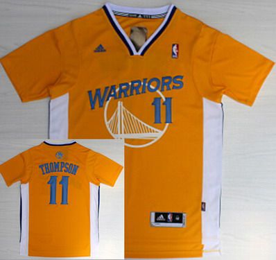 Golden State Warriors #11 Klay Thompson Revolution 30 Swingman Yellow Short-Sleeved Jersey - Zenithce