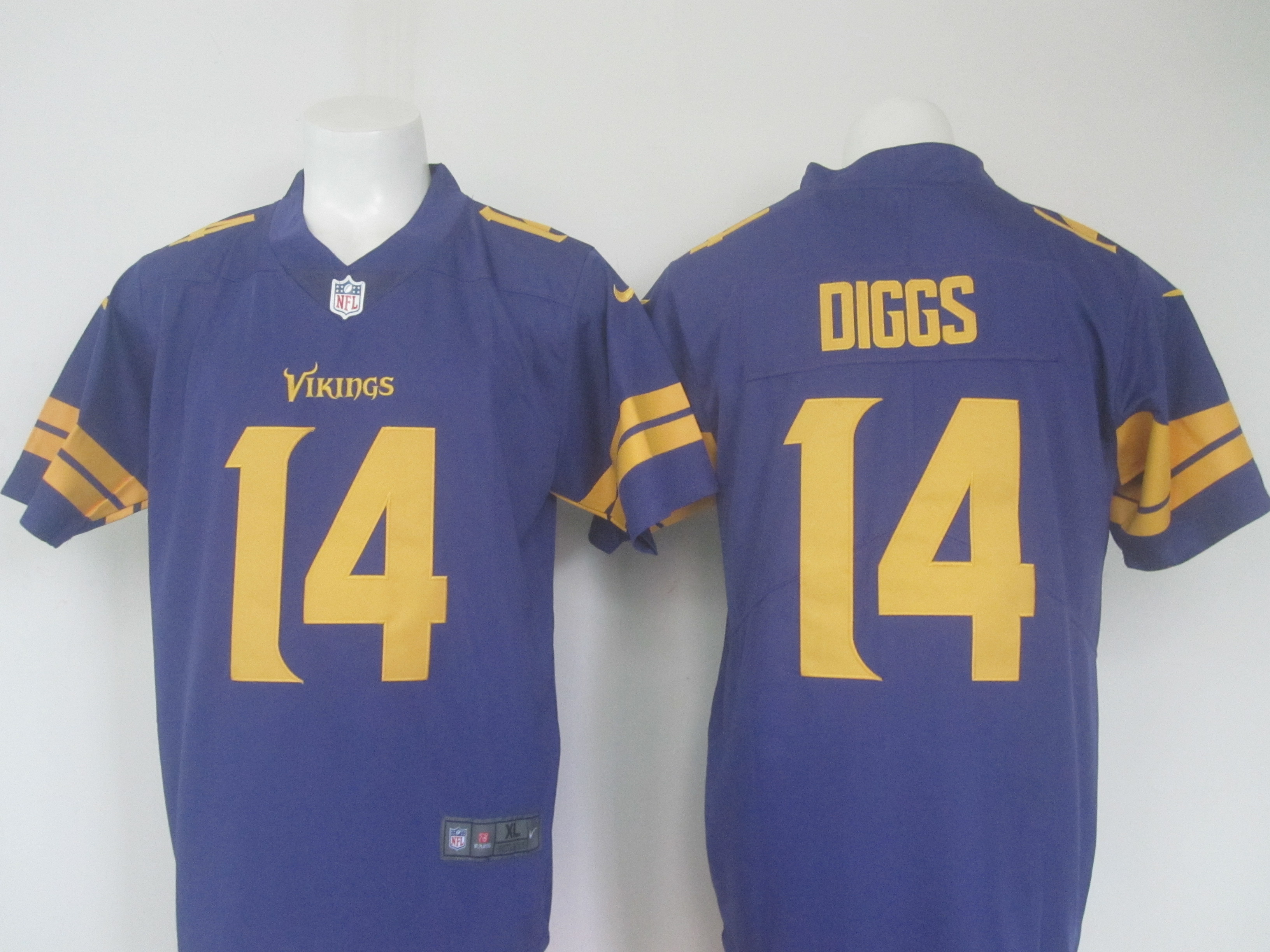 Vikings #14 Stefon Diggs Purple Limited Rush Stitched Nike Jersey - Zenithce