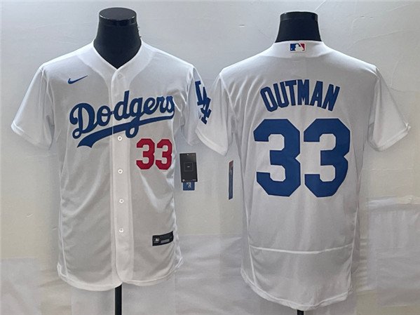 Los Angeles Dodgers #33 James Outman White Flex Base Stitched Jersey - Zenithce