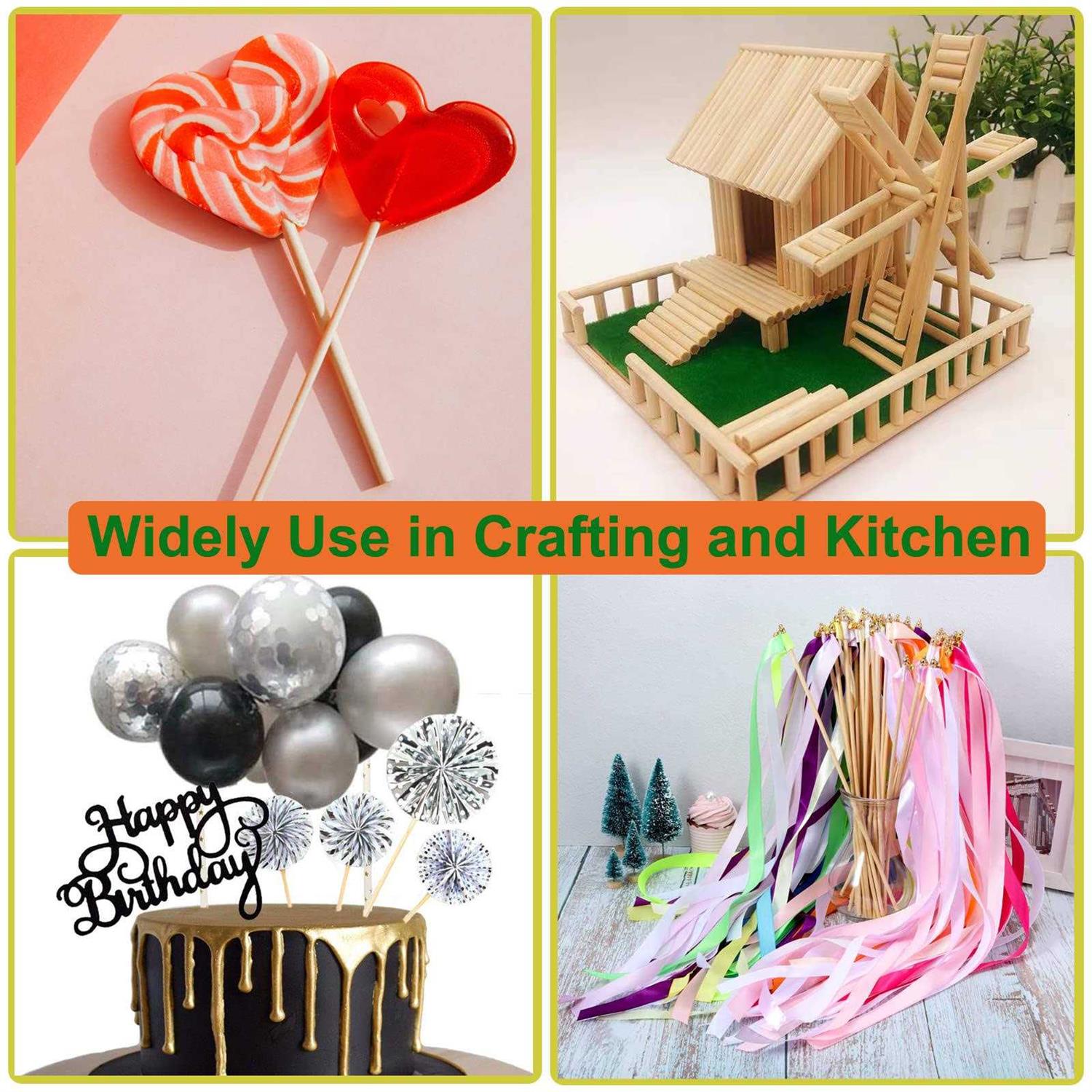 Wooden Dowel Dods Wood Dowels 12 Round Wooden Sticks For Crafts, Macrame Dowel, Unfinished Hardwood Sticks For Arts And Diyers - Zenithce