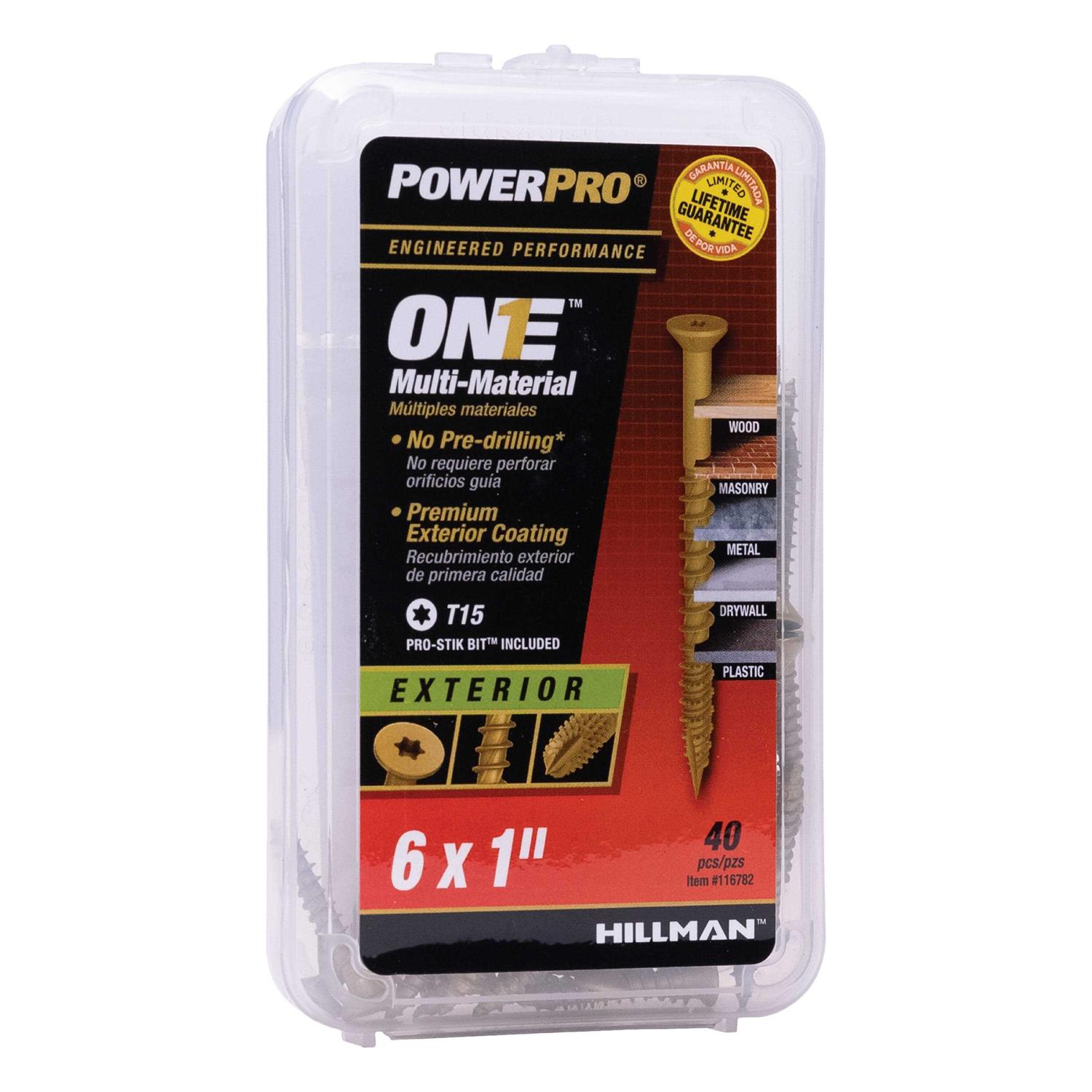 Hillman Power Pro One Exterior Flat-Head Multi-Material Screws - Zenithce