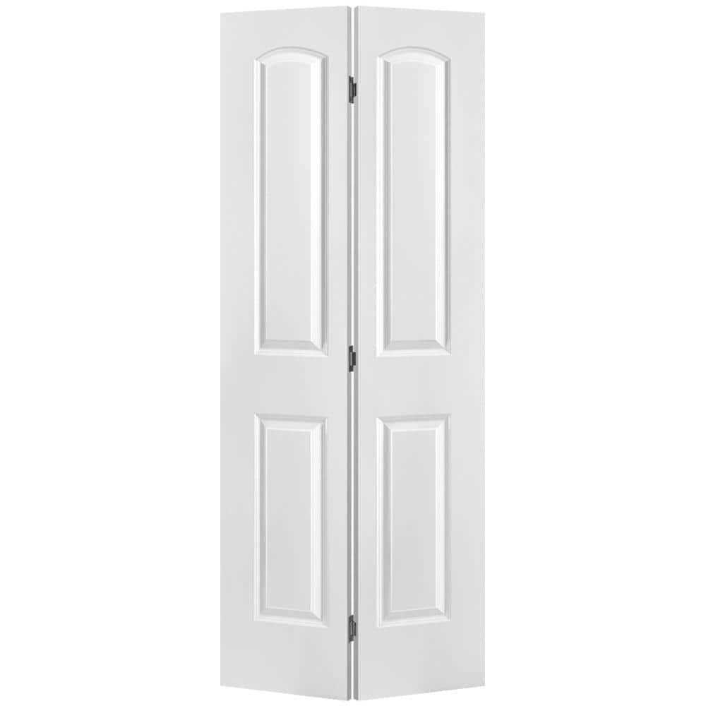 Paneled Manufactured Wood Primed Roman Top Smooth Interior Bi-Fold Door Masonite - Zenithce