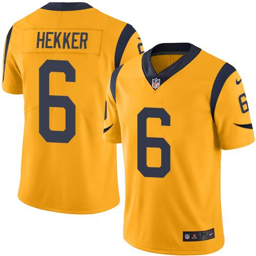 Rams #6 Johnny Hekker Gold Stitched Limited Rush Nike Jersey - Zenithce