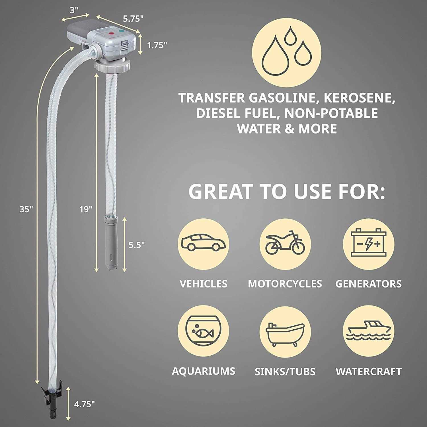 Deway Automatic Fuel Transfer Pump with Auto-Stop Aa Battery Powered - Zenithce