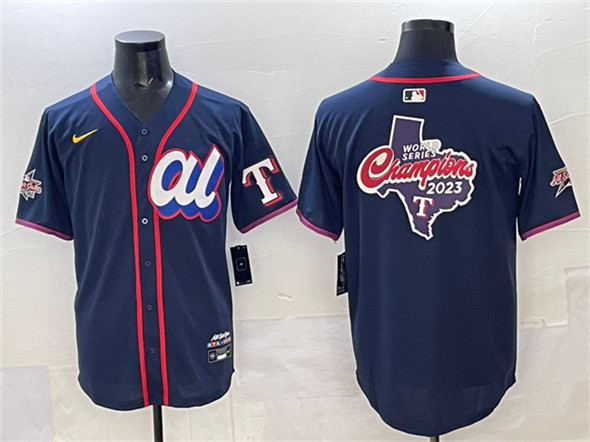 American League Texas Rangers Team Big Logo Navy 2025 All-Star Edition Limited Stitched Jersey - Zenithce