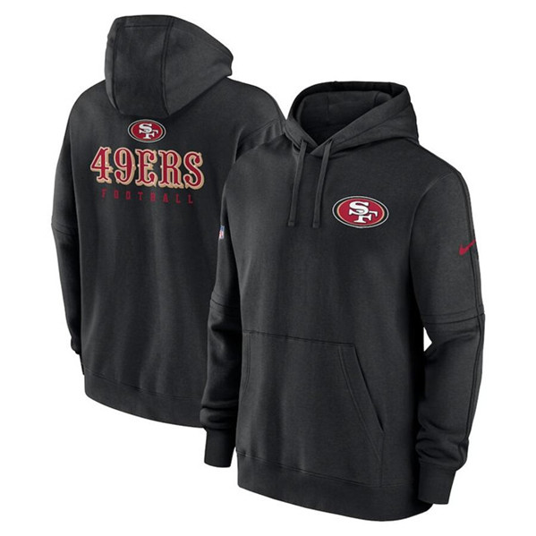 San Francisco 49ers Black Sideline Club Fleece Pullover Hoodie - Zenithce
