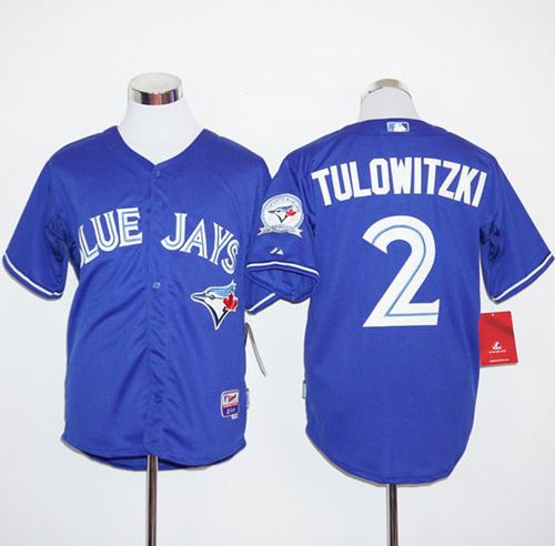 Blue Jays #2 Troy Tulowitzki Blue Alternate Cool Base Stitched Jersey - Zenithce