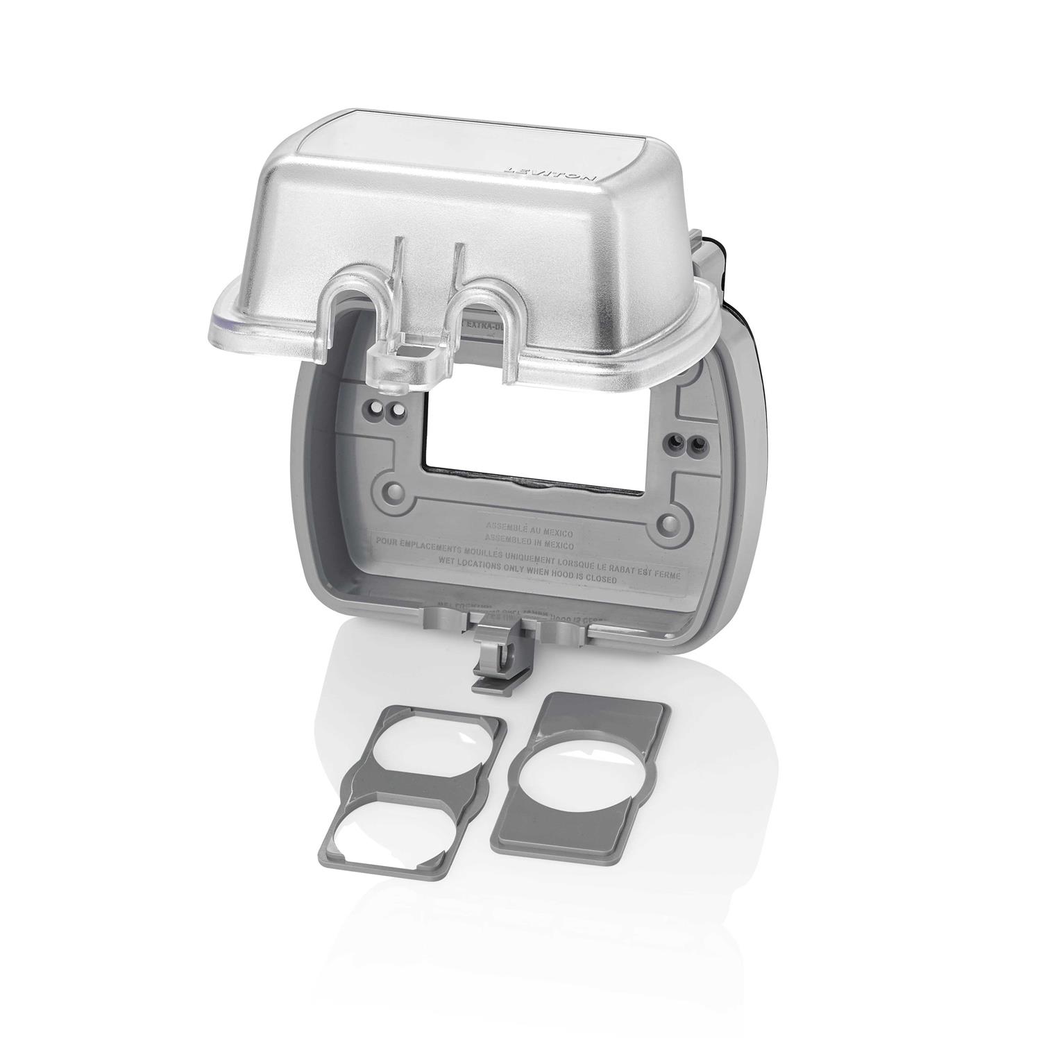 Leviton 5977-DGY 1-Gang Decora Vertical Raintight While-In-Use Thermoplastic Wallplate - Zenithce