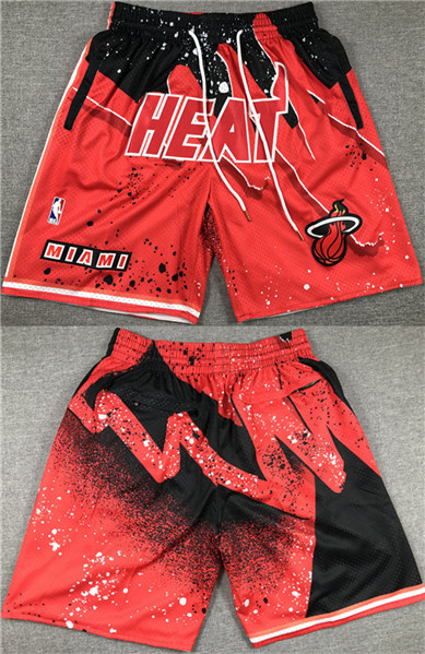 Miami Heat Red Black Shorts (Run Small) - Zenithce