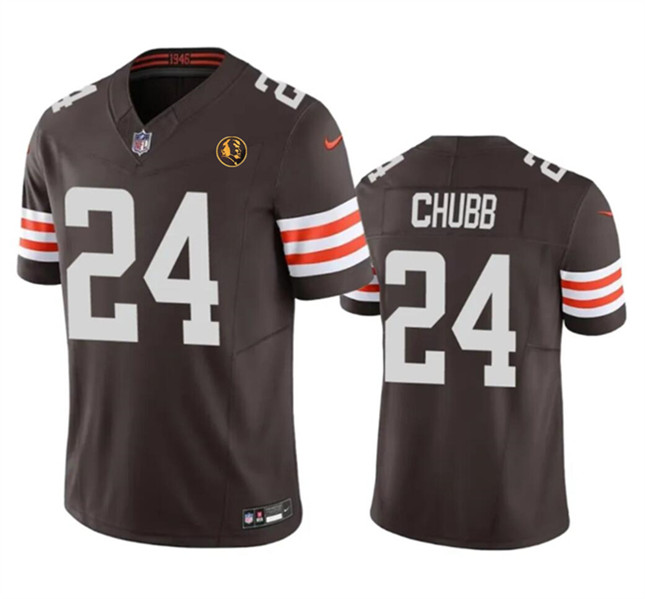 Cleveland Browns #24 Nick Chubb Brown 2023 F.U.S.E. With John Madden Patch Vapor Limited Stitched Jersey - Zenithce