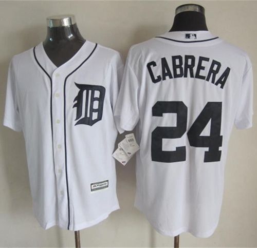 Tigers #24 Miguel Cabrera White New Cool Base Stitched Jersey - Zenithce